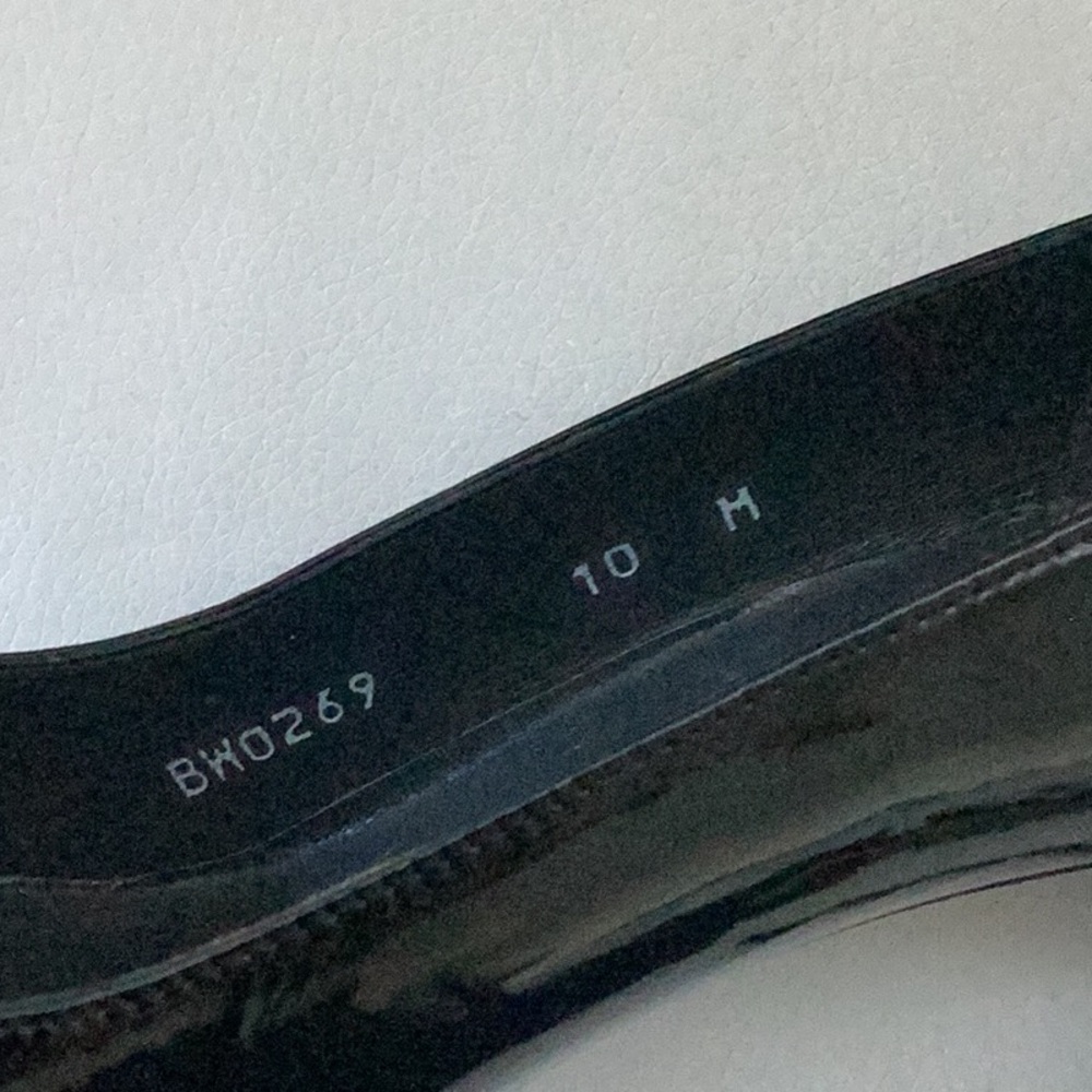 Stuart Weitzman Black Peep Toe Black Patent Leather Size 10 - Picture 7 of 7
